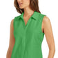 Camisa feminina sem mangas Charter Club Cotton Piquet, verde, tamanho 18