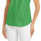 Camisa feminina sem mangas Charter Club Cotton Piquet, verde, tamanho 18