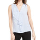 Blusa Calvin Klein Feminina Sem Mangas com Babados Azul Tamanho P