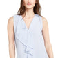 Blusa Calvin Klein Feminina Sem Mangas com Babados Azul Tamanho P
