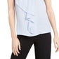 Blusa Calvin Klein Feminina Sem Mangas com Babados Azul Tamanho P