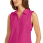 Camisa feminina sem mangas Charter Club Cotton Piquet Rosa Tamanho 18