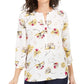Blusa feminina estampada com pregas nas costas, tamanho pequeno, amarela, da coleção JM