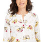Blusa feminina estampada com pregas nas costas, tamanho pequeno, amarela, da coleção JM