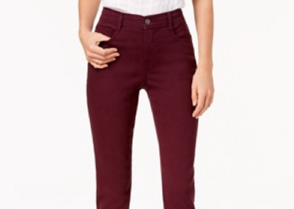 Jeans feminino com controle de barriga Style &amp; Co. Roxo, tamanho 16 Petite