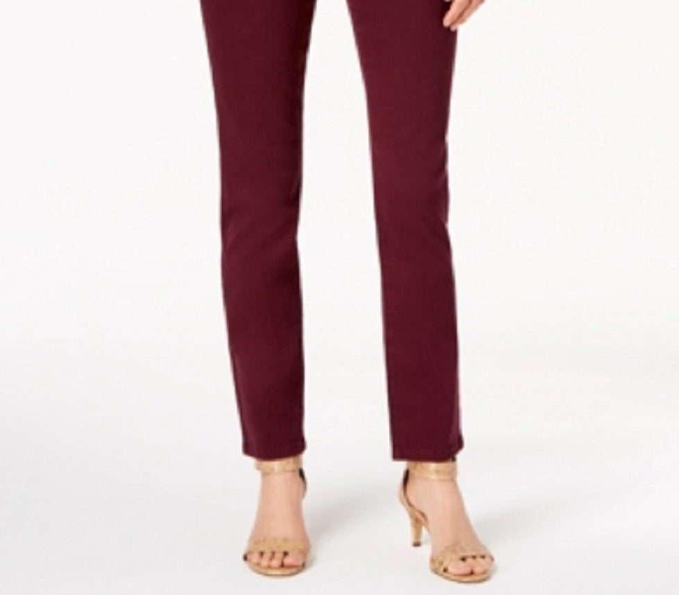 Jeans feminino com controle de barriga Style &amp; Co. Roxo, tamanho 16 Petite