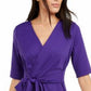 Blusa Alfani Feminina com Manga Cotovelo e Envoltório Falso Roxo Tamanho Pequeno G