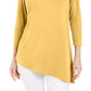 Túnica feminina assimétrica com anel JM Collection, amarela, tamanho X-Large