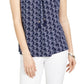 Blusa feminina Charter Club estampada com cordão no pescoço, tamanho X-G, azul