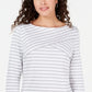 Karen Scott Blusa Listrada Feminina Branca Tamanho XS