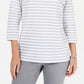 Karen Scott Blusa Listrada Feminina Branca Tamanho XS