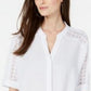 Top Alfani Feminino com Laço e Amarração Frontal, Branco, Tamanho Pequeno Médio