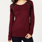 INC International Concepts Top feminino com decote redondo e cadarço, vermelho, tamanho XX-G
