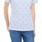 Blusa feminina Karen Scott com estampa decote redondo, branca, tamanho grande