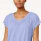 Camiseta feminina Blusa JM Collection Roxa Tamanho X-G