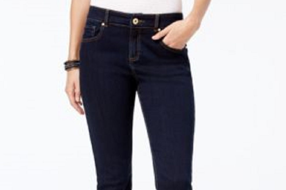 Calça jeans skinny cropped feminina INC International Concepts, azul, tamanho 0