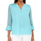 Charter Club Blusa de malha lisa com manga dividida feminina, azul, tamanho XX-G