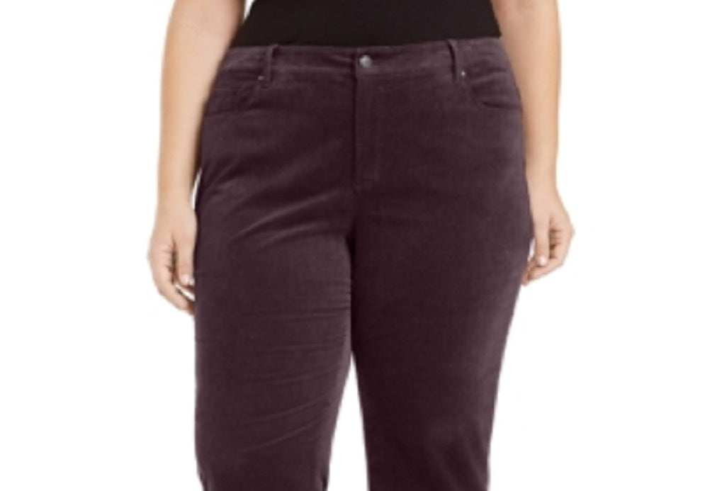 Calça jeans feminina Charter Club Lexington Tummy Control de veludo cotelê vermelha, tamanho 28W