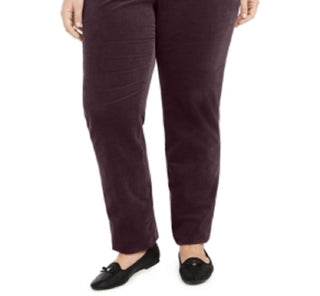 Calça jeans feminina Charter Club Lexington Tummy Control de veludo cotelê vermelha, tamanho 28W