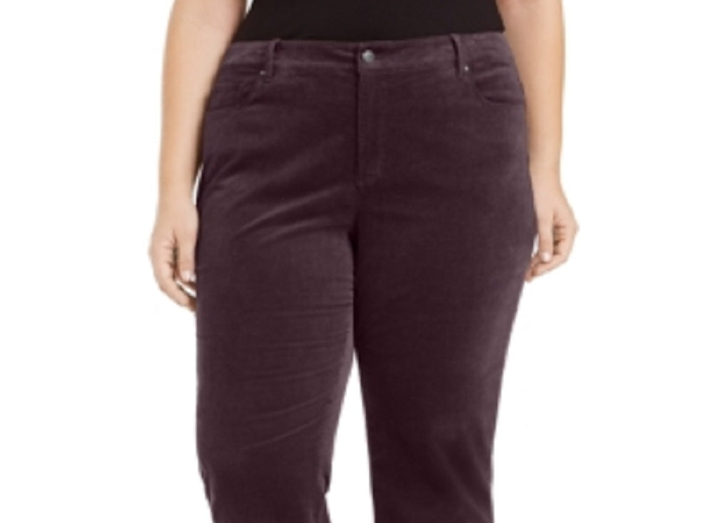 Calça jeans feminina Charter Club Lexington Tummy Control de veludo cotelê vermelha, tamanho 26W