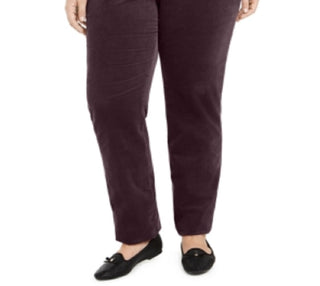 Calça jeans feminina Charter Club Lexington Tummy Control de veludo cotelê vermelha, tamanho 26W