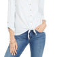 Blusa listrada com amarração frontal feminina Style &amp; Co., branca, tamanho XX-G