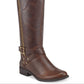 Botas de montaria Guss Haydin WC de couro sintético, largas, marrom, tamanho 7 MW