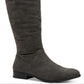 Botas femininas com zíper e bico redondo franzido no cano, estilo Style &amp; Co, cinza, tamanho 6