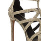 Michael Kors Sandra Leather Peep Toe Feminino Preto Tamanho 9