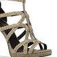 Michael Kors Sandra Leather Peep Toe Feminino Preto Tamanho 9