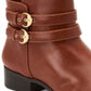 Botas femininas Jaimee com bico fechado e cano curto, tamanho 8,5, marrom, da NOSTOCK Charter Club