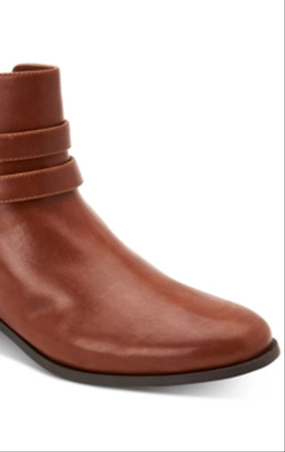 Botas femininas Jaimee com bico fechado e cano curto, tamanho 8,5, marrom, da NOSTOCK Charter Club