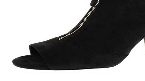 Botas femininas de salto bloco Kirsi de camurça sintética da INC International Concepts, pretas, tamanho 8,5