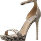 Sandália feminina Steve Madden Snake Starlet em couro, tamanho 9M, cor areia