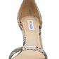 Sandália feminina Steve Madden Snake Starlet em couro, tamanho 9M, cor areia