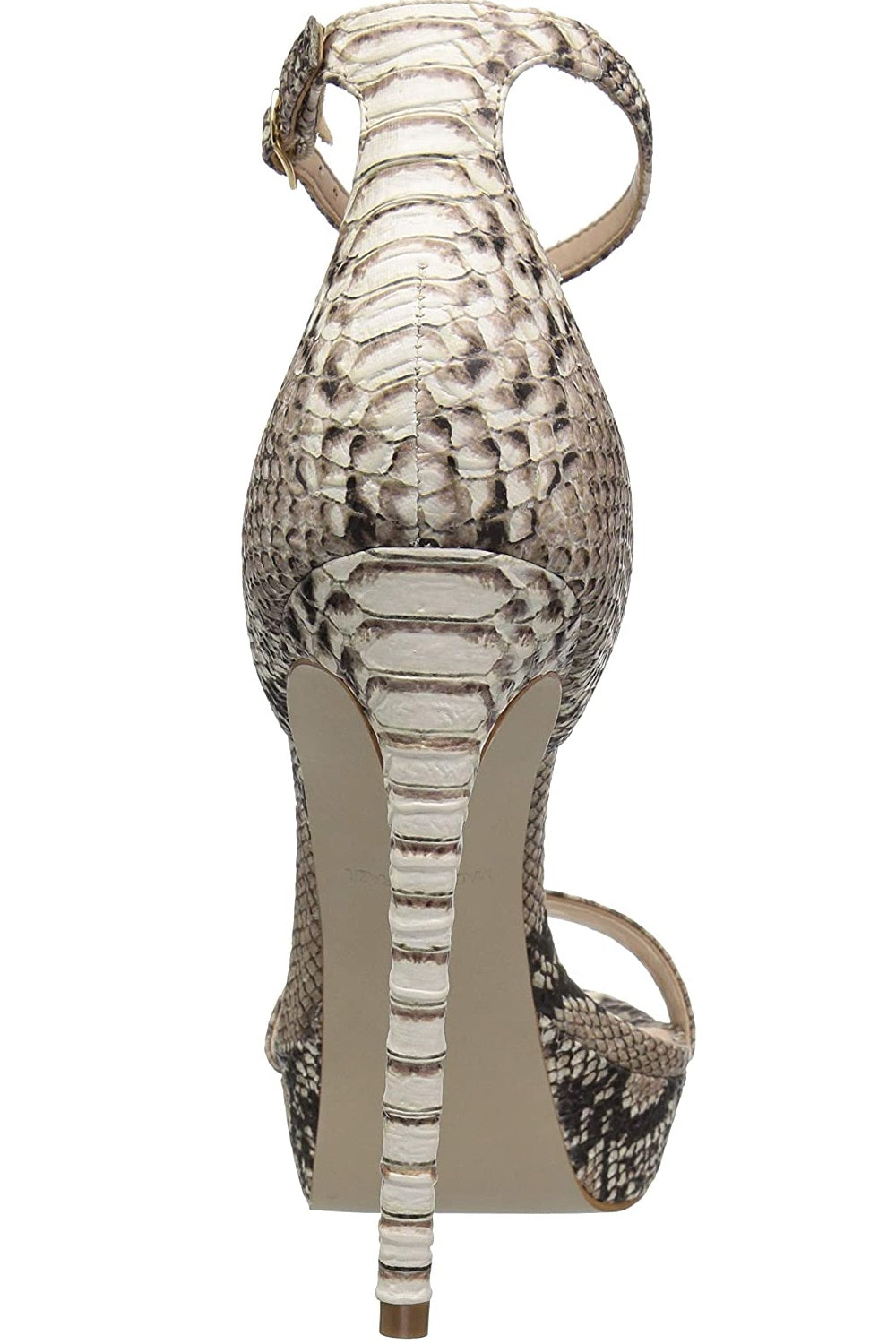 Sandália feminina Steve Madden Snake Starlet em couro, tamanho 9M, cor areia