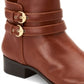 Botas femininas Charter Club Jaimee Microsuede com tiras, marrom, tamanho 8 M
