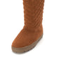 Botas de neve femininas estilo &amp; co, acolchoadas, com acabamento em pele e acolchoadas, Nickyy, bico redondo, em couro, marrom, tamanho 6 M