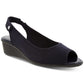 Sandálias femininas Karen Scott Yameen com bico aberto, casuais, estilo slingback, azuis, tamanho 10 M