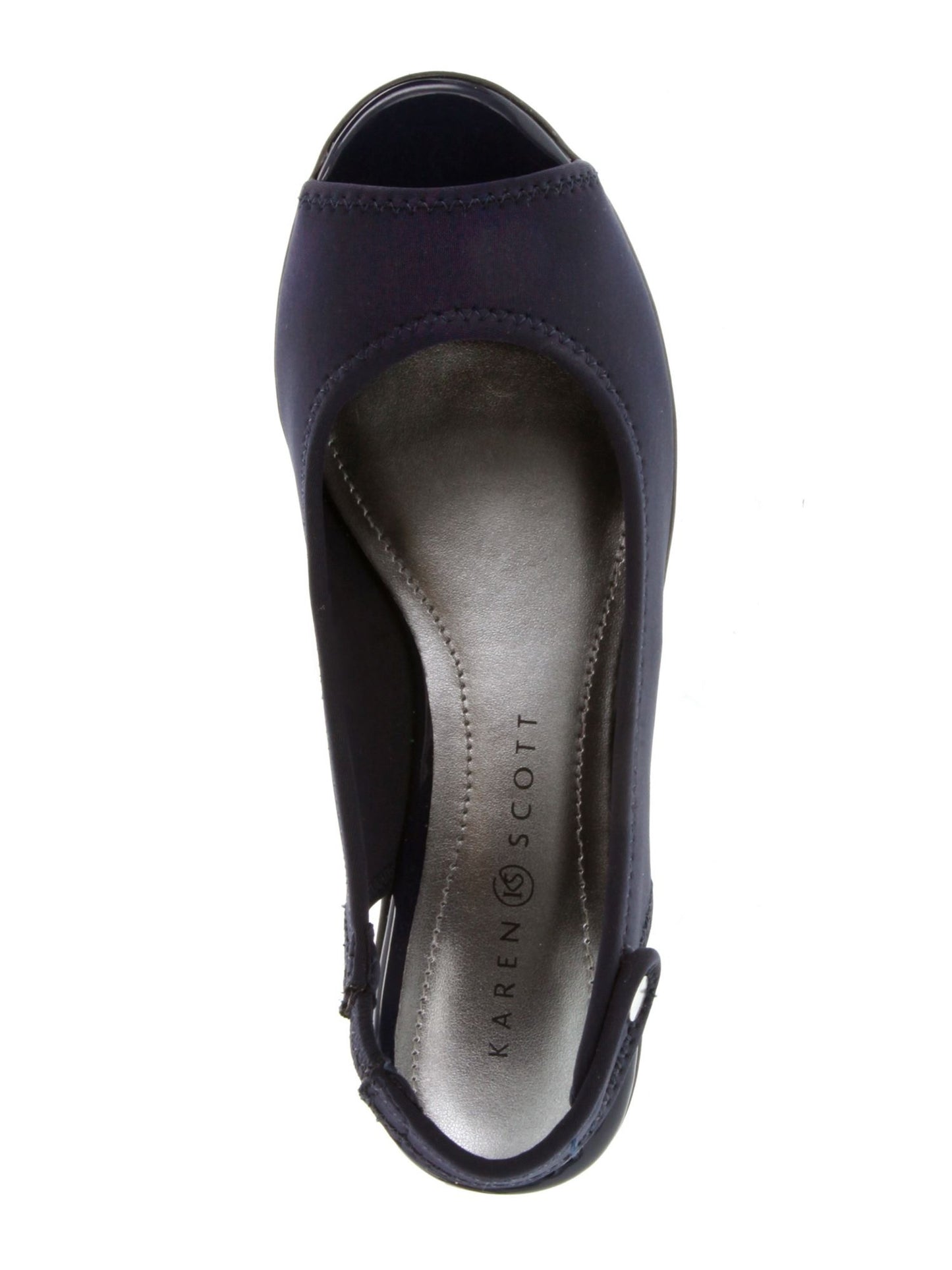 Sandálias femininas Karen Scott Yameen com bico aberto, casuais, estilo slingback, azuis, tamanho 10 M