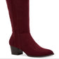 Botas femininas estilo &amp; co Myranda Tall Almond Toe até o joelho, vermelhas, tamanho 5 M