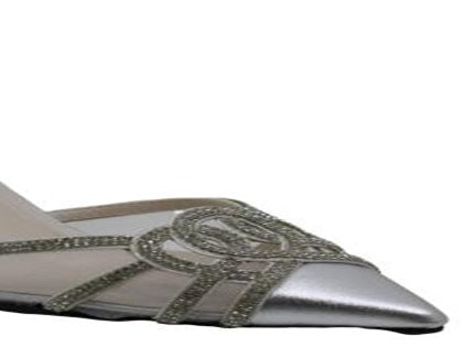 Caparros Panzy Fabric Scarpins Bico Fino Dourado Feminino Tamanho 7 Prata