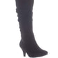Botas femininas Bar III Edina Suede bico fino até o joelho, tamanho 10 M, pretas