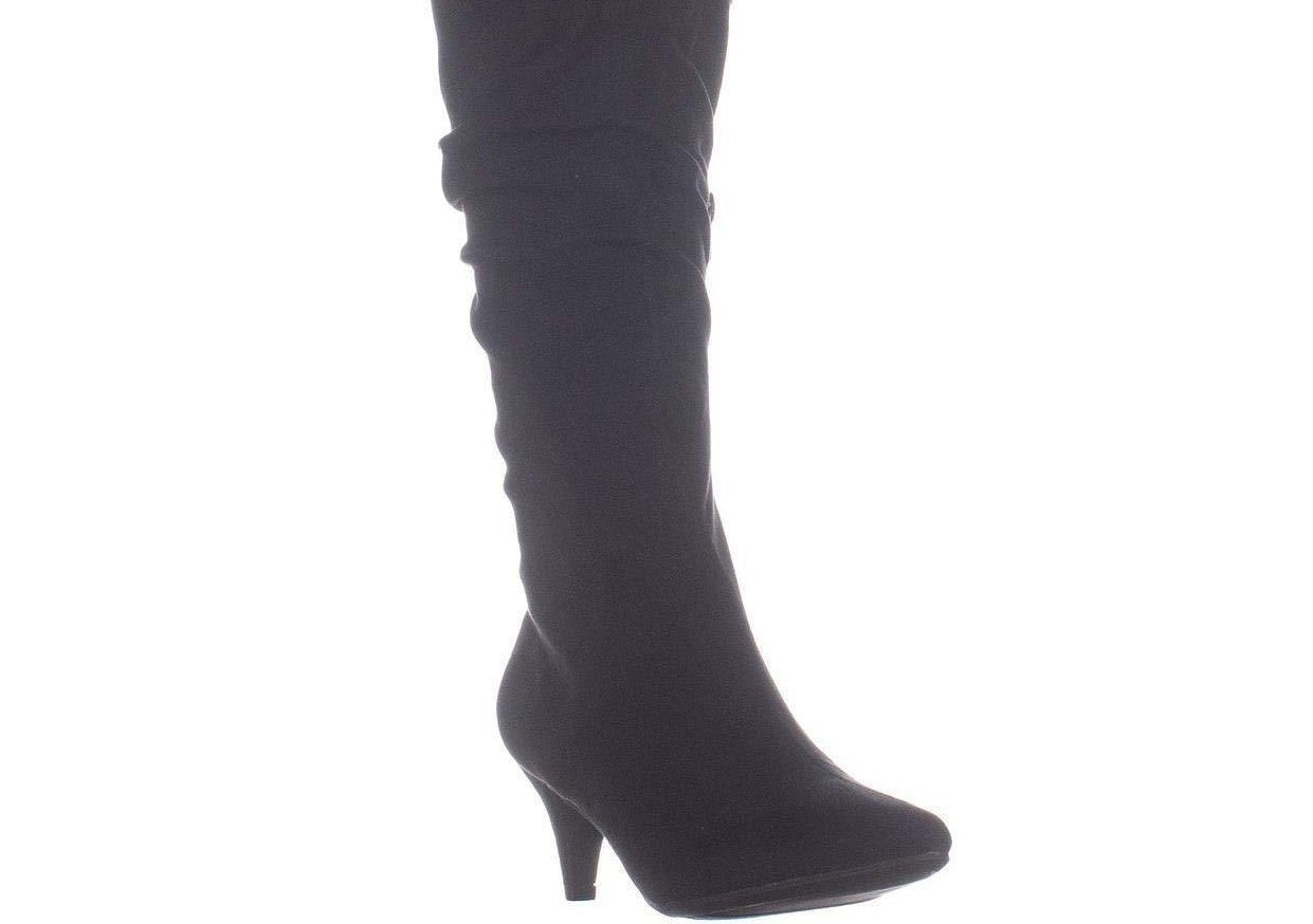 Botas femininas Bar III Edina Suede bico fino até o joelho, tamanho 10 M, pretas