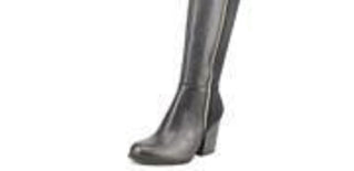 Giani Bernini Women's Arch Support Buckle Accent Slip Resistant Rozario Round Toe Block Heel Zip up Leather Boots Black Size 6.5 M