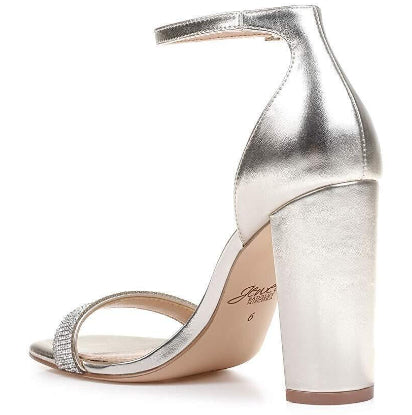 Badgley Mischka Keshia III com tira de tornozelo com joias, masculino, cinza metálico, tamanho 7,5