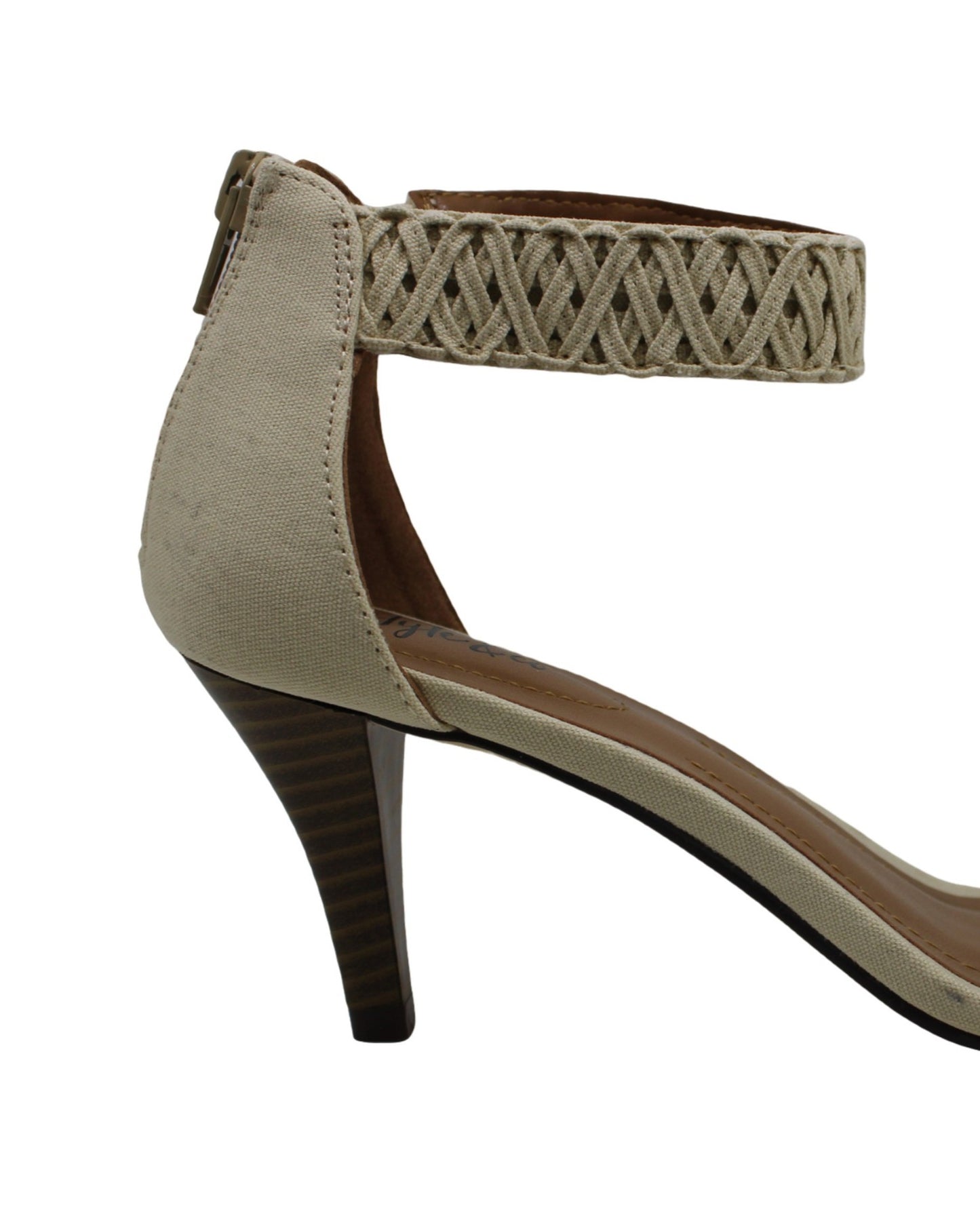 Estilo &amp; Co Feminino Paycee Fabric Open Toe Especial Bege Tamanho 5 M