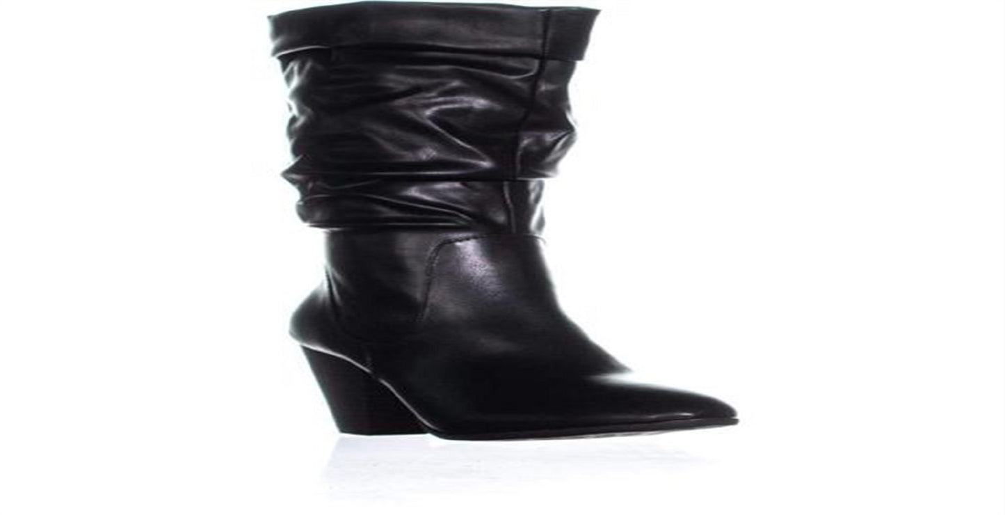 Botas femininas Esprit Oliana com bico fechado e cano médio, pretas, tamanho 6