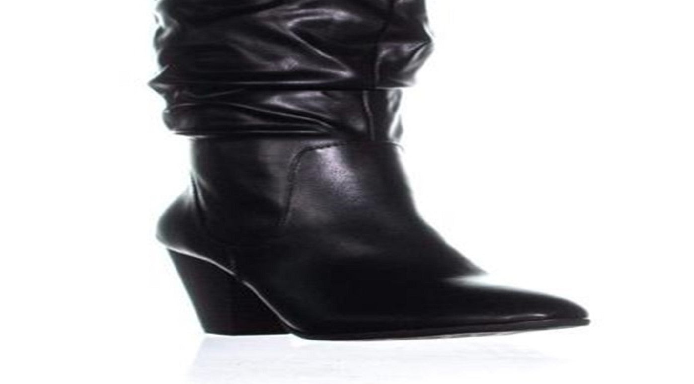 Botas femininas Esprit Oliana com bico fechado e cano médio, pretas, tamanho 6