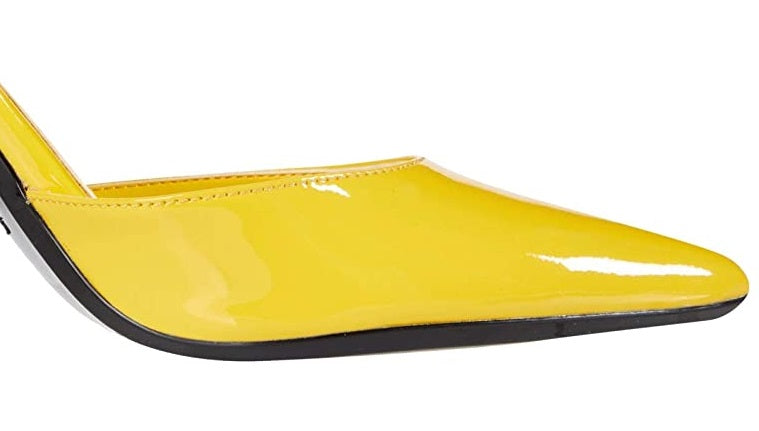 Calvin Klein Roya Couro Envernizado Salto Social Feminino Amarelo Tamanho 6 M